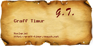 Graff Timur névjegykártya